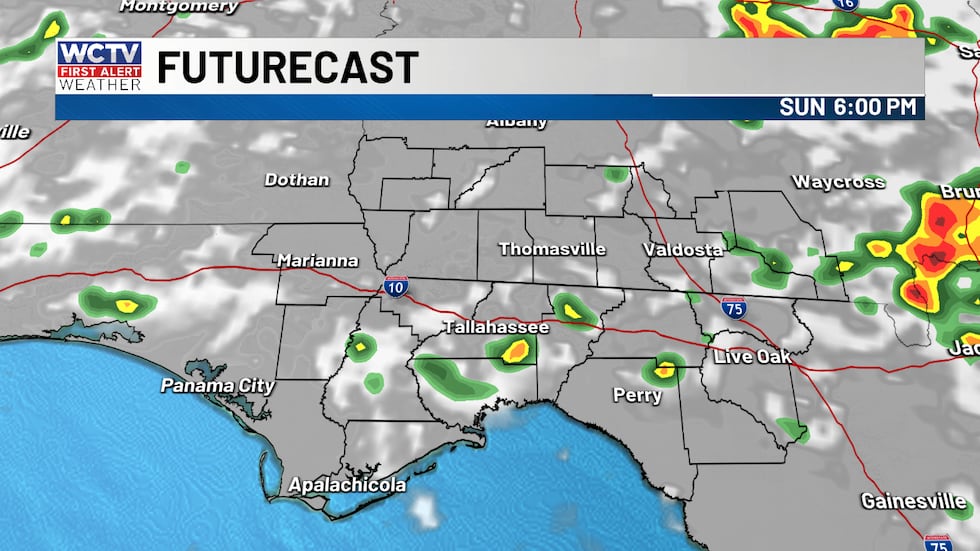 Scattered rain tomorrow afternoon, a few good downpours.