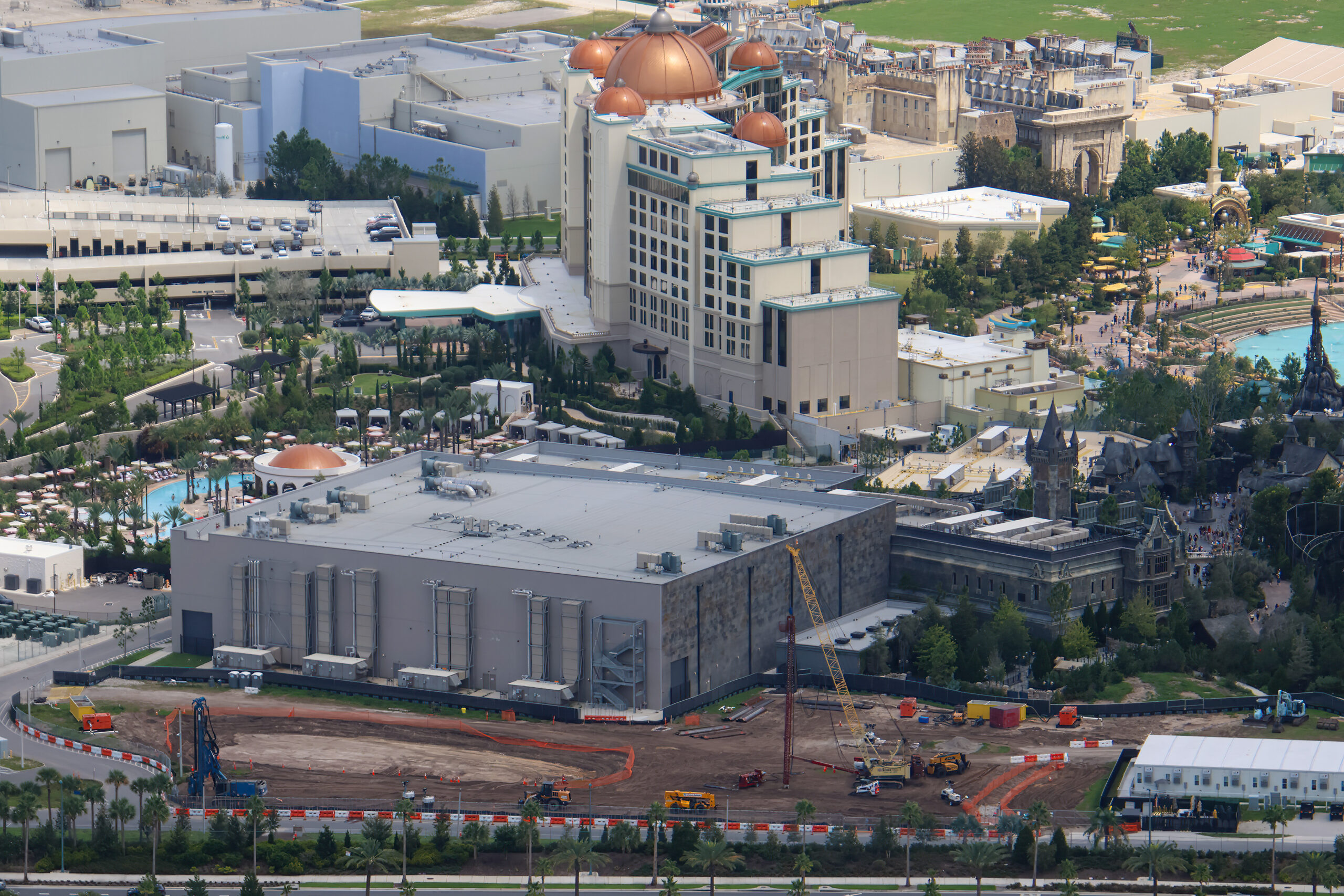 Aerial Photos Reveal New Dark Universe Attraction Under Construction at Epic Universe
