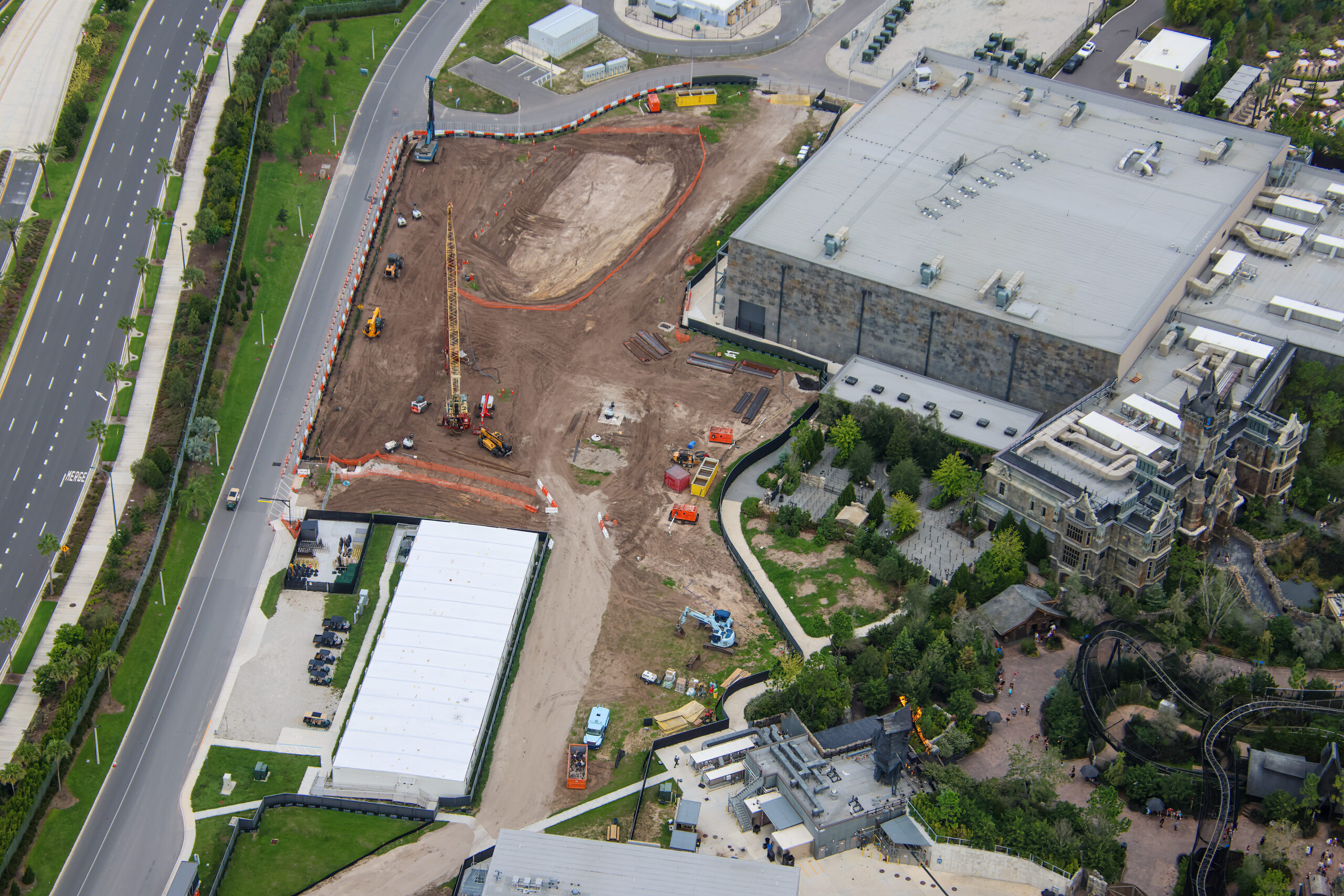 Aerial Photos Reveal New Dark Universe Attraction Under Construction at Epic Universe