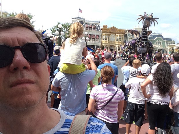 Five years ago, I took a selfie during the Festival of Fantasy parade, but that was mainly to illustrate the sit-on-dad's-shoulders trend.