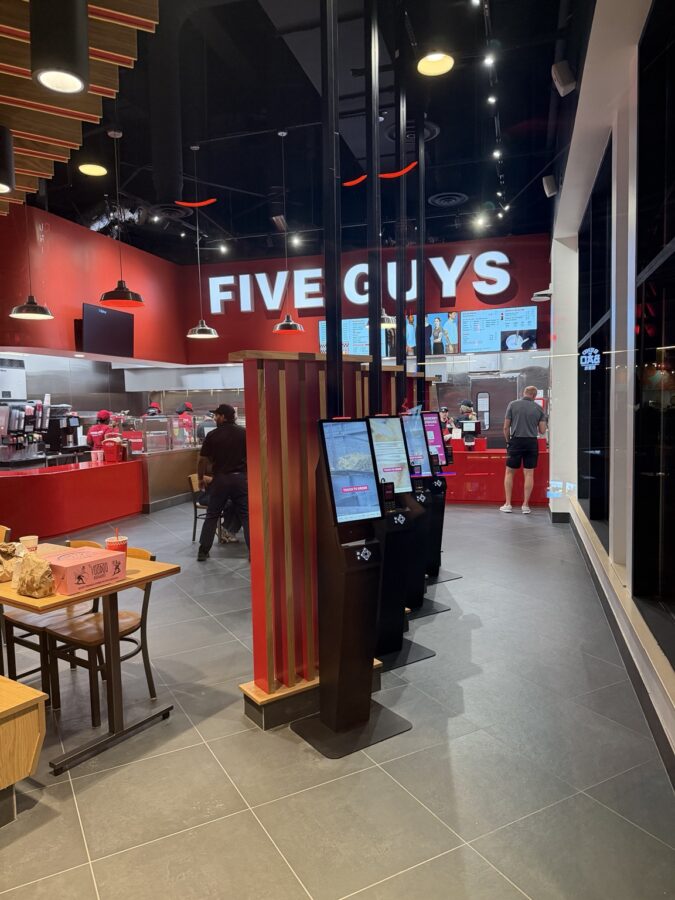 Five Guys ordering kiosks inside Universal CityWalk location - Photo by @magiccitymayhem Mikey