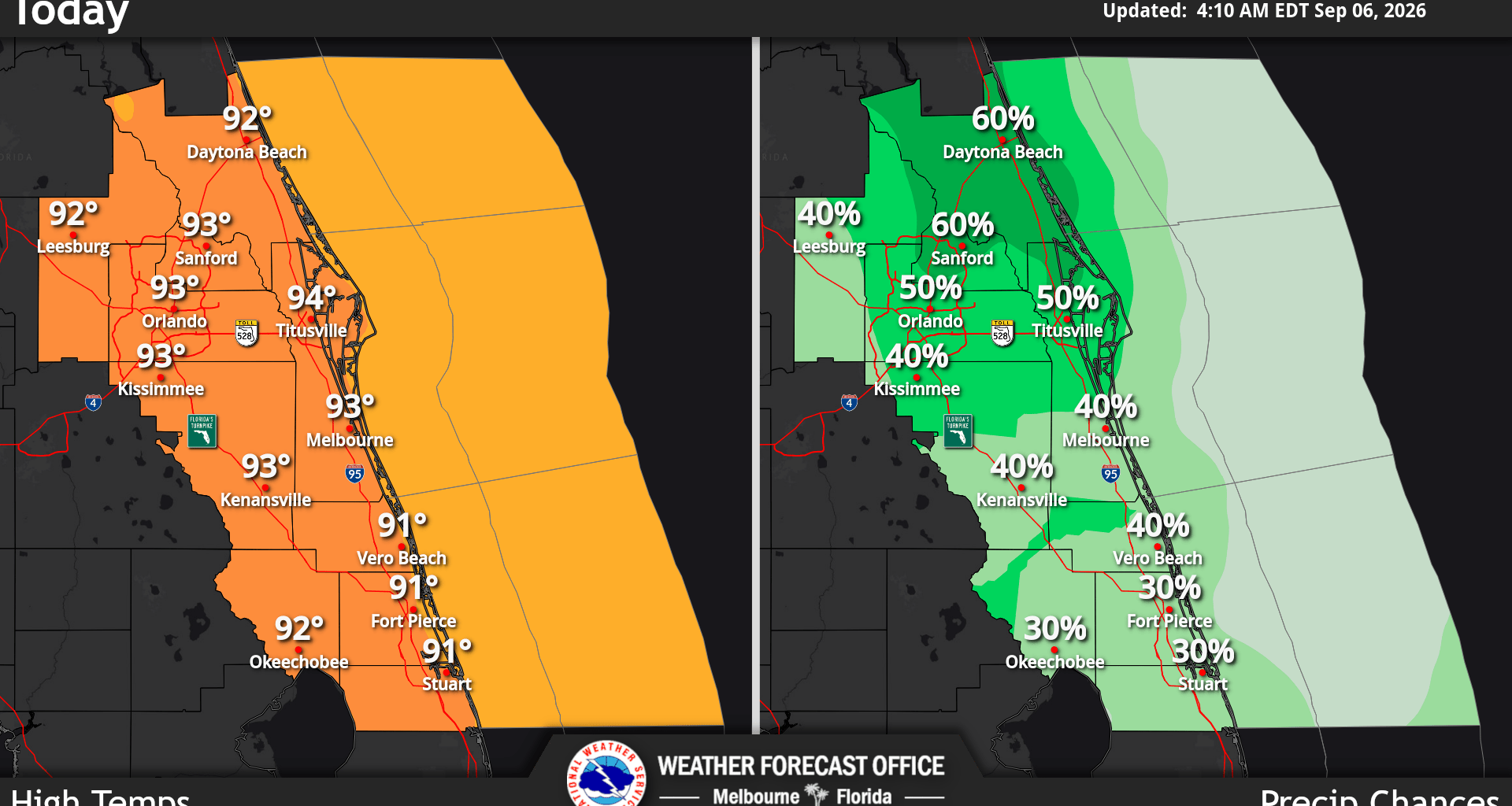 Heavy rainfall could be in store for Central Florida on Sunday, NWS says – Orlando Sentinel