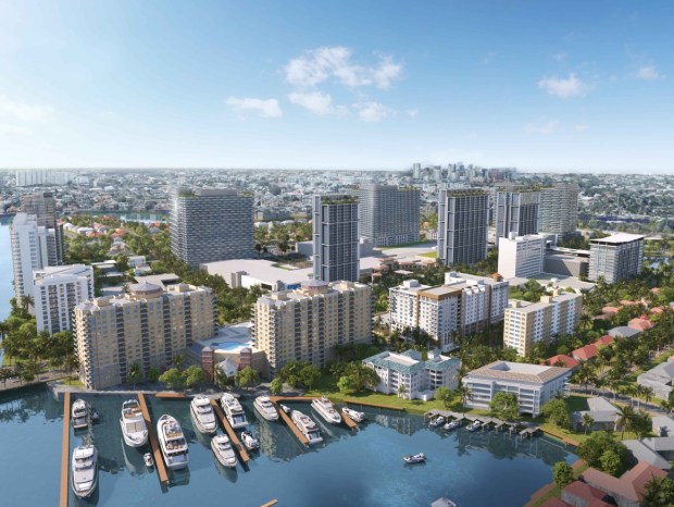 A rendering of the proposed megaproject that would transform the Galleria mall in Fort Lauderdale. The current plan calls for eight buildings, all standing 30 stories high. (Architectonica/Courtesy)