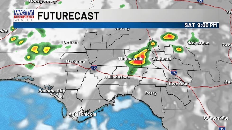 Scattered showers this evening.