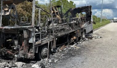 RV fire closes I-75 off ramp in Charlotte County