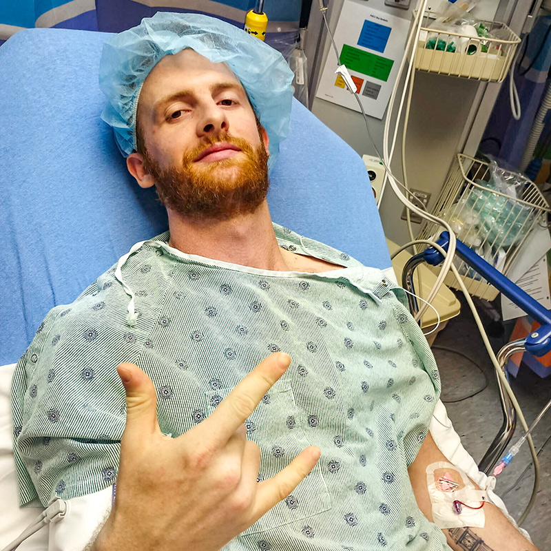 Joe recovering from his accident