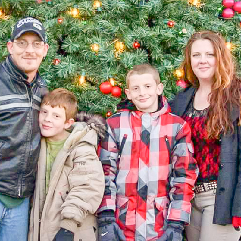 Joe with his family growing up