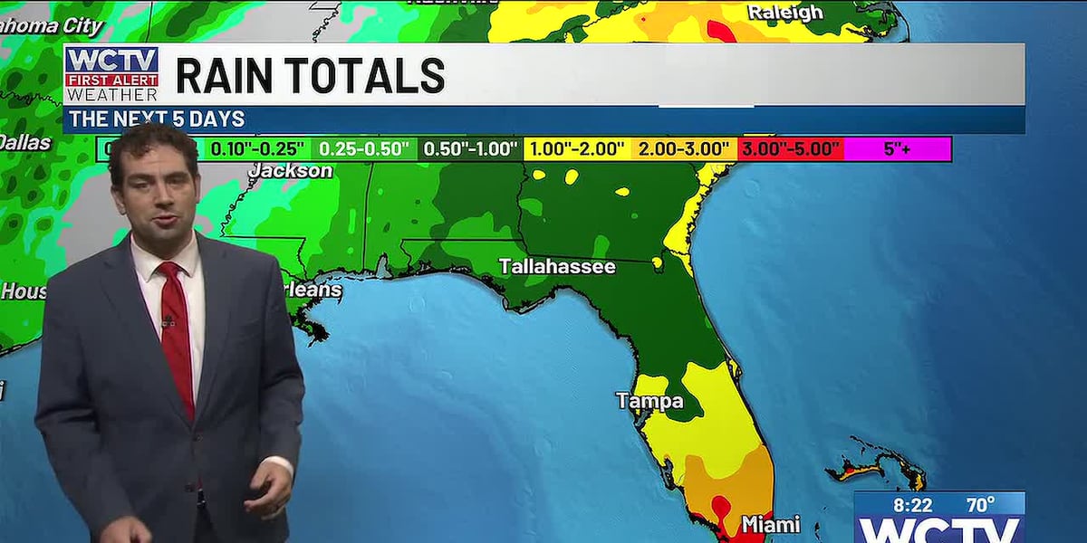 A nice start to the weekend, some evening showers for Tallahassee, the Big Bend and South Georgia