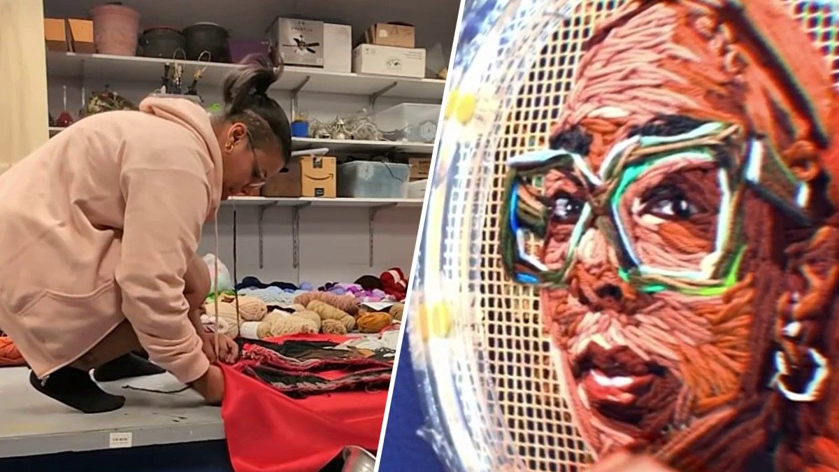 Miami-raised artist Kandy G. Lopez makes striking yarn portraits – NBC 6 South Florida