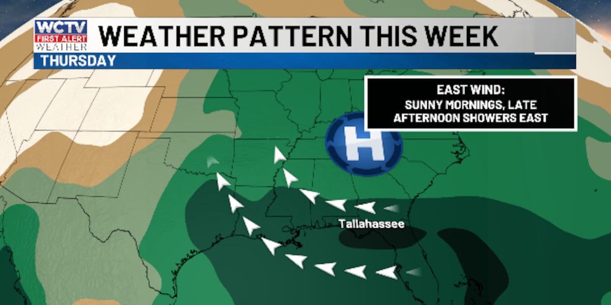 Keeping rain chances around for the weekend for Tallahassee, the Big Bend and South Georgia