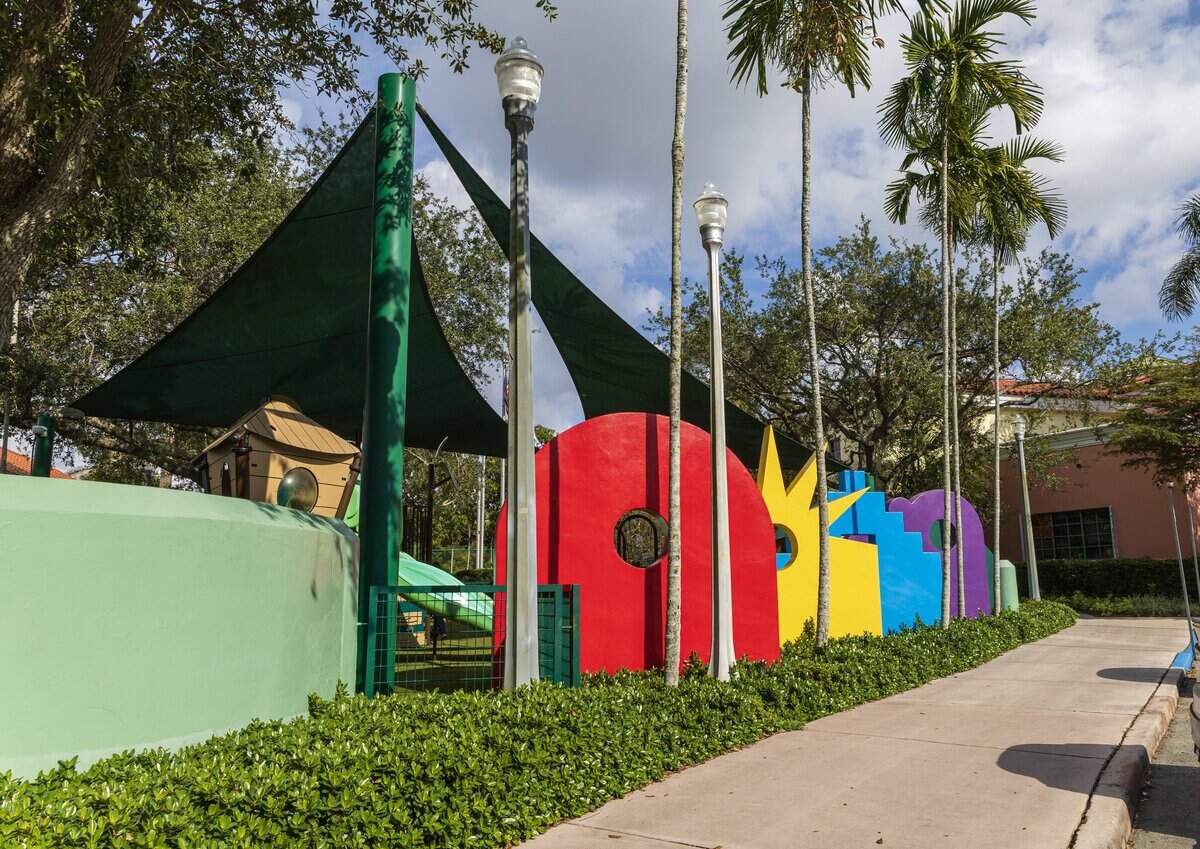 View of the playground at the Coral Gables War Memorial Youth Center.