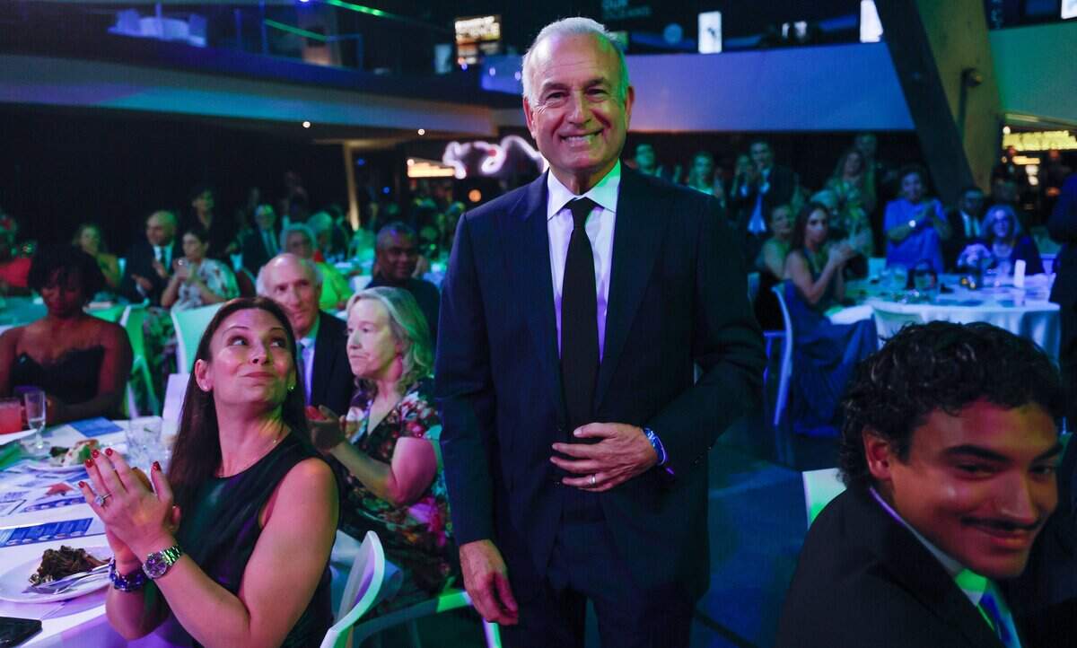 Democratic candidate Eliott Rodriguez walks towards the podium to speak during the Miami-Dade Democratic Party's 2026 Blue Gala at the Frost Science Museum, in Miami. Florida, on Saturday, September 19, 2026.
