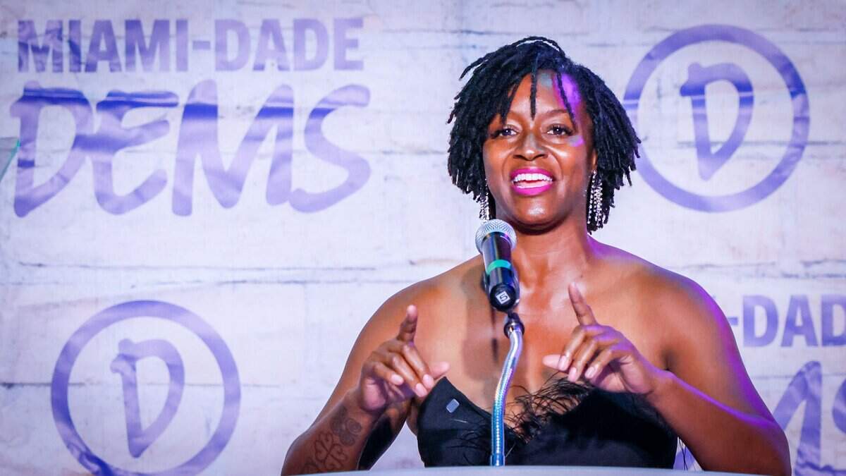 Candidate for U.S. Senator Angie Nixon, speaks during the Miami-Dade Democratic Party's 2026 Blue Gala at the Frost Science Museum, in Miami. Florida, on Saturday, September 19, 2026.