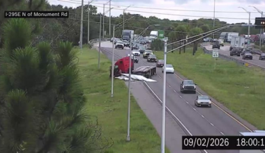 Traffic Alert: Lanes reopen on I-295 near Monument Road after jackknifed semitruck causes backups
