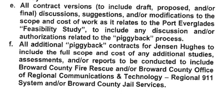 Part of the document demand in the state subpoena seerves on Broward County commissioners on Sept. 9 and 10, 2026 (Broward County)
