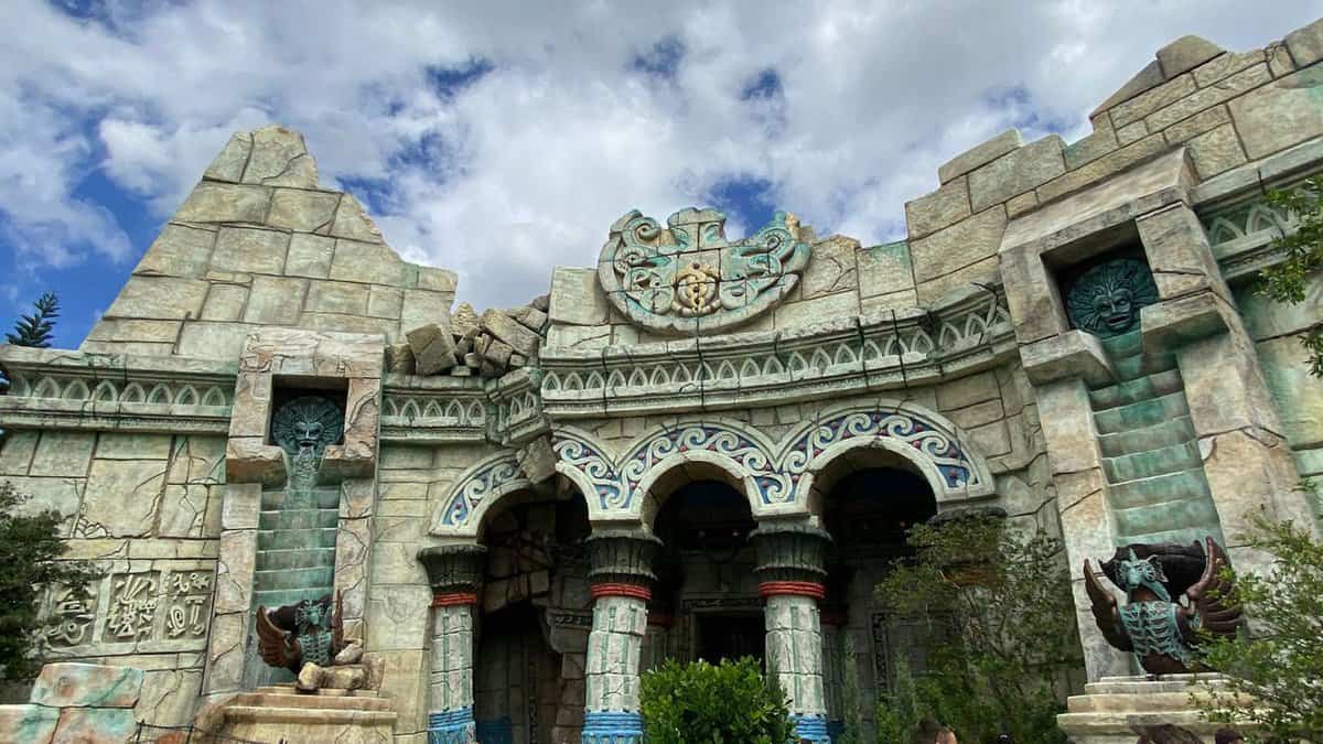 The exterior of Poseidon's Fury, inside The Lost Continent at Islands of Adventure.