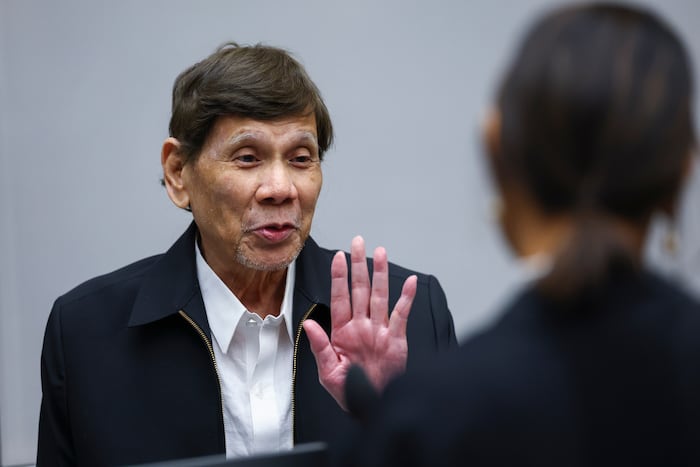 Former Philippine President Rodrigo Duterte appears in court in The Hague