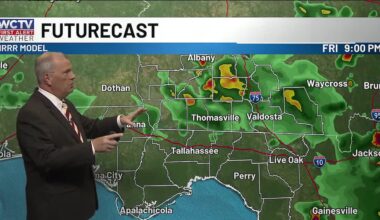 Not as many showers Saturday, better coverage of storms on Sunday for Tallahassee, the Big Bend and South Georgia