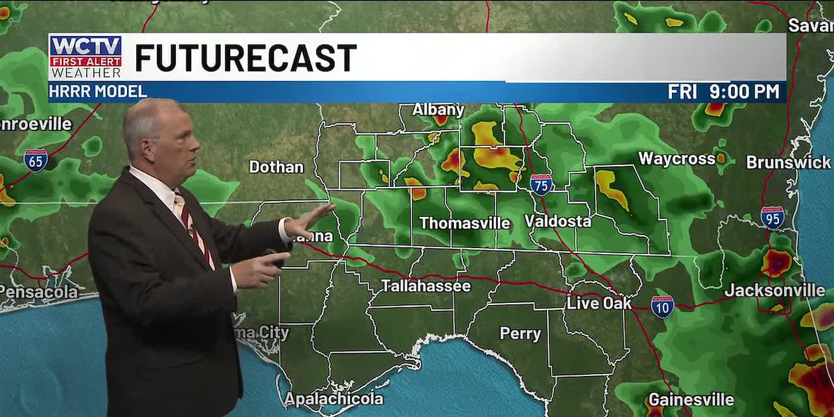Not as many showers Saturday, better coverage of storms on Sunday for Tallahassee, the Big Bend and South Georgia