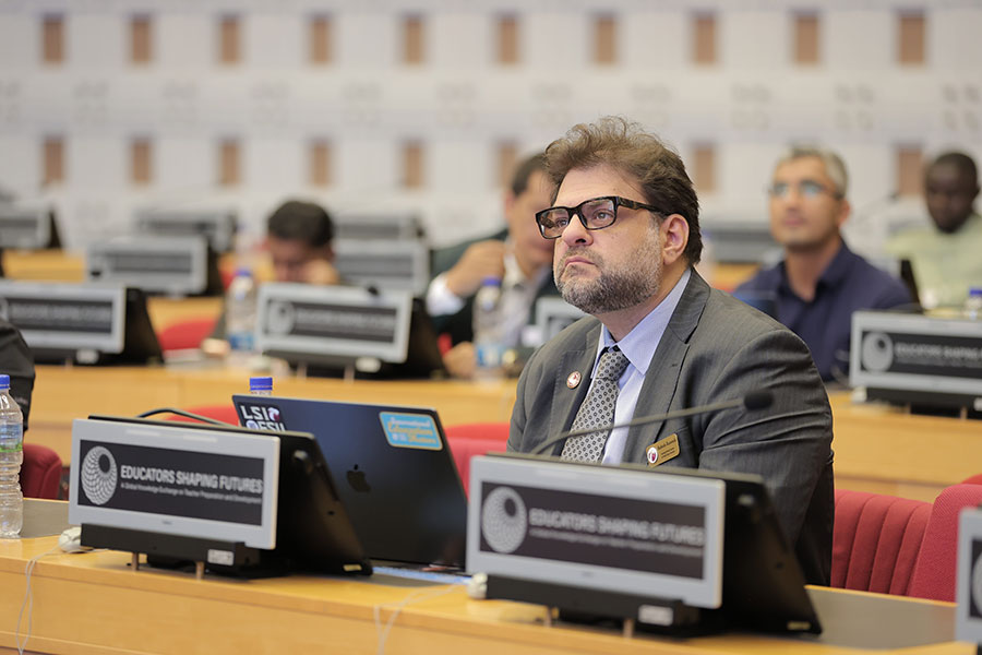 LSI Director Rabieh Razzouk listens during a presentation in Addis Ababa, Ethiopia.