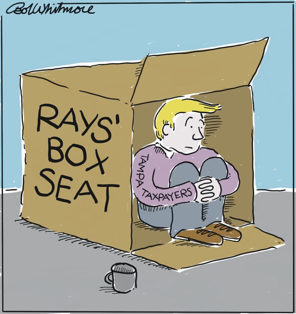 Rays Hell political cartoon by Bob Whitmore WMNF