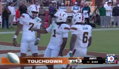 Mensah, Toney rewrite Miami record book in 45-6 rout of Stanford