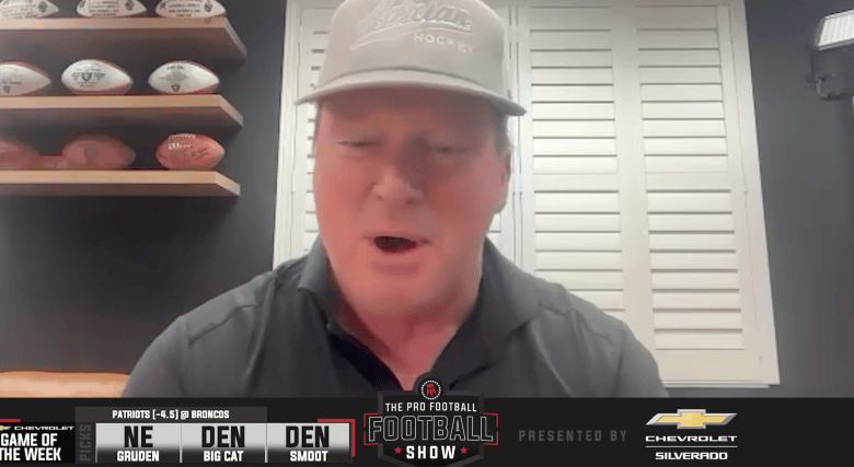 Screengrab from Jon Gruden's "The Pro Football Football Show" on Barstool Sports.