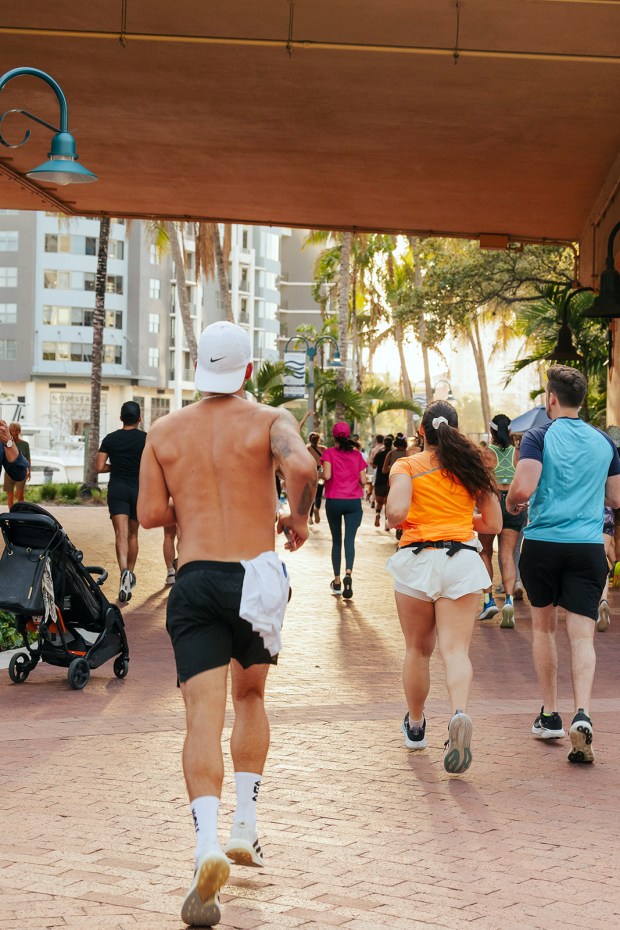 Lauderdale Run Club members take off from Huizenga Park and return to meet up at Mr. Smash Burger on Tuesdays. (Fort Lauderdale DDA/Courtesy)