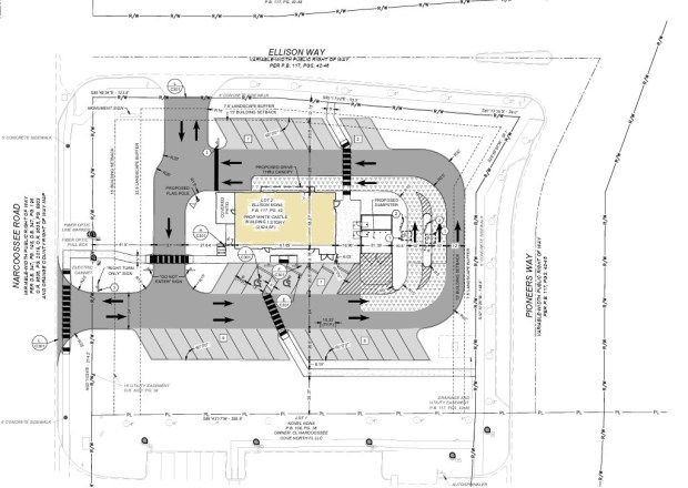 The planned Lake Nona White Castle would be the smallest store since the company entered the Florida market in 2021. (Site plan by American StructurePoint Inc.)