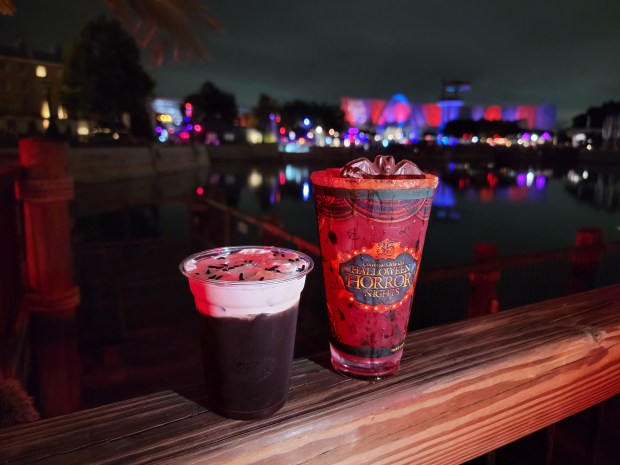 The Ultimate Sin-Amon and Black Rain cocktails from the Ozzy bar. The latter features Cazadores® Café tequila, ruby port, cold brew, and cold foam. (Photo courtesy Lisa Wilk/TasteCookSip.com)