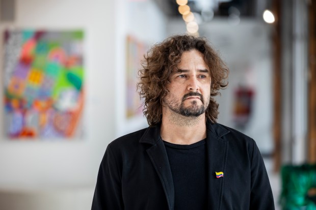 Juan Pablo Santa Luna, executive director of the Mills Gallery, is pictured at the Orlando gallery on Aug. 28, 2026. Santa Luna was in Cali, Colombia, when a 7.4-magnitude earthquake struck the country. (Patrick Connolly/Orlando Sentinel)