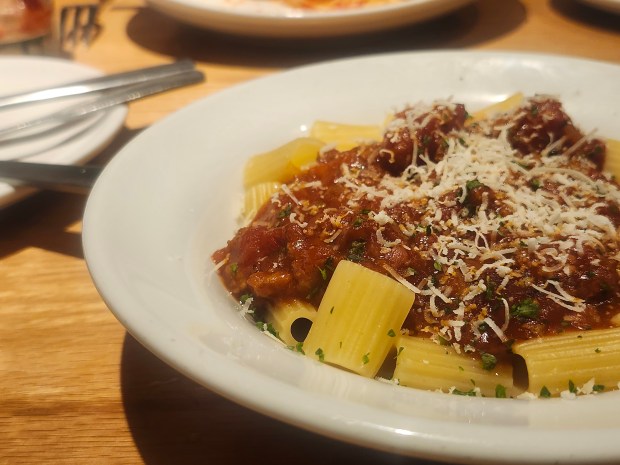 After trying a multitude of pasta-sauce-topping combinations, I hand my personal crown to the rigatoni with meat sauce. (Amy Drew Thompson/Orlando Sentinel)