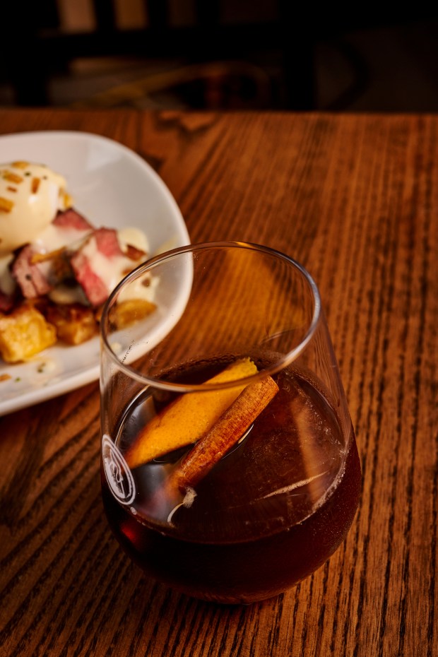 It's 5 o'clock somewhere ... and this season that's Another Broken Egg Cafe! The pumpkin brunch old fashioned melds Maker's Mark and Mr. Black Coffee Liqueur with bitters, orange peel, a cinnamon stick and a coffee ice cube. (Photo courtesy Another Broken Egg Cafe)