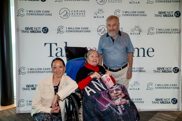 "Take Me Home" filmmaker Liz Sargent attend a special film screening at Bonnet Park in Lakeland earlier in September. For her parents Bob and Joan, the event represented the first time they saw the film, which was set in their actual house in Orlando. (Josh Mayo/Courtesy of Swerve Communications)