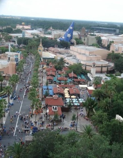 The once-upon-a-time view from on high outside the Tower of Terror ride at Disney's Hollywood Studios. This is from the theme park's giant sorcerer's hat era. (Dewayne Bevil/Orlando Sentinel)