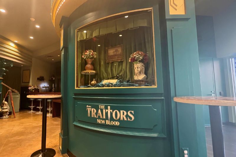 The Traitors bar takeover at CityWalk downstairs display