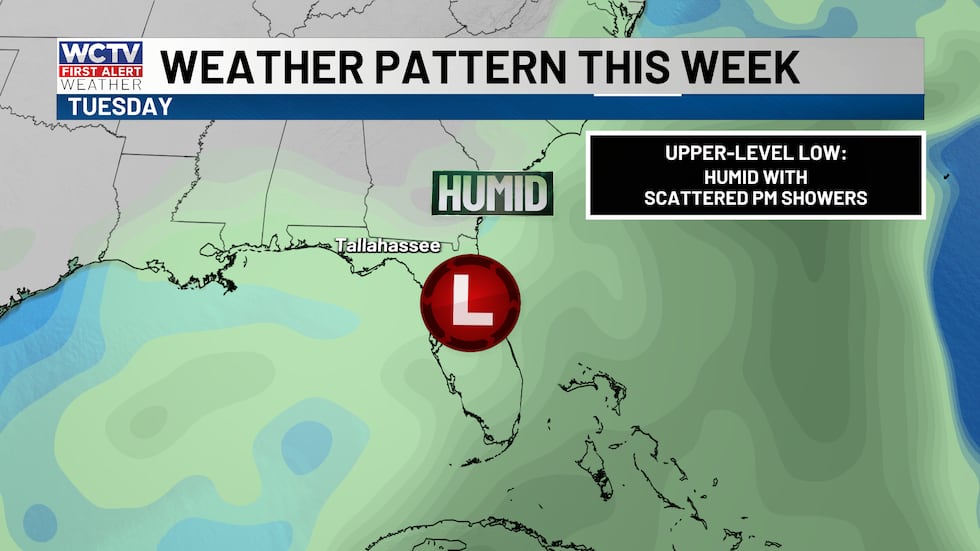 Upper low will keep us stuck in the same weather pattern for a few days.