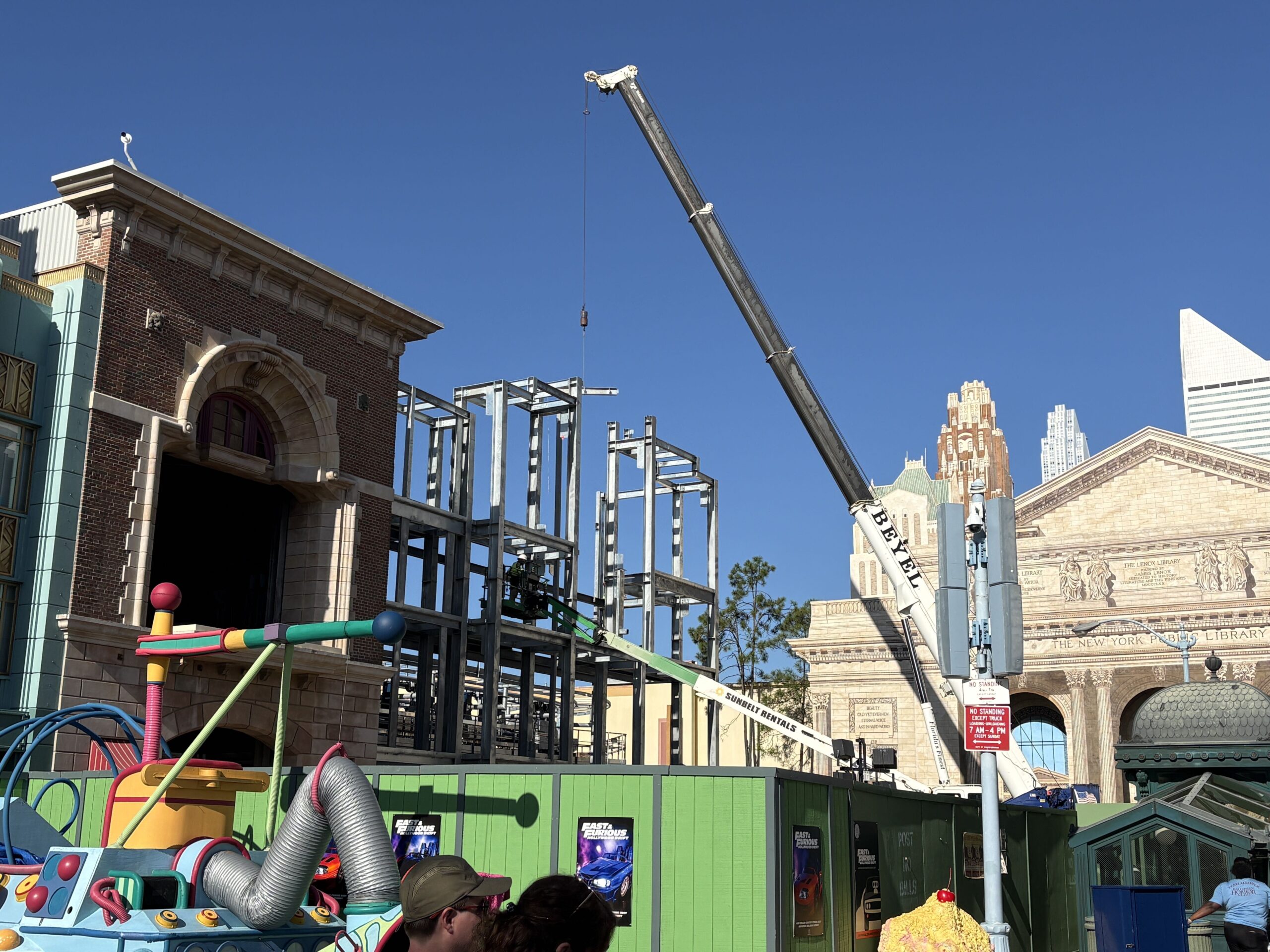 Preparations for initial coaster testing appear to be underway as vertical construction continues at Fast & Furious: Hollywood Drift in Universal Studios Florida.