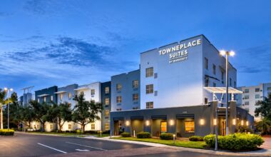 TownePlace Suites by Marriott Tampa Westshore/Airport near Tampa International Airport at dusk.