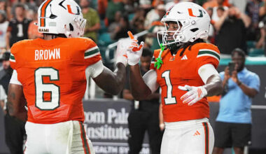 No. 7 Miami gains school-record 856 yards, rolls past Florida A&M 77-7