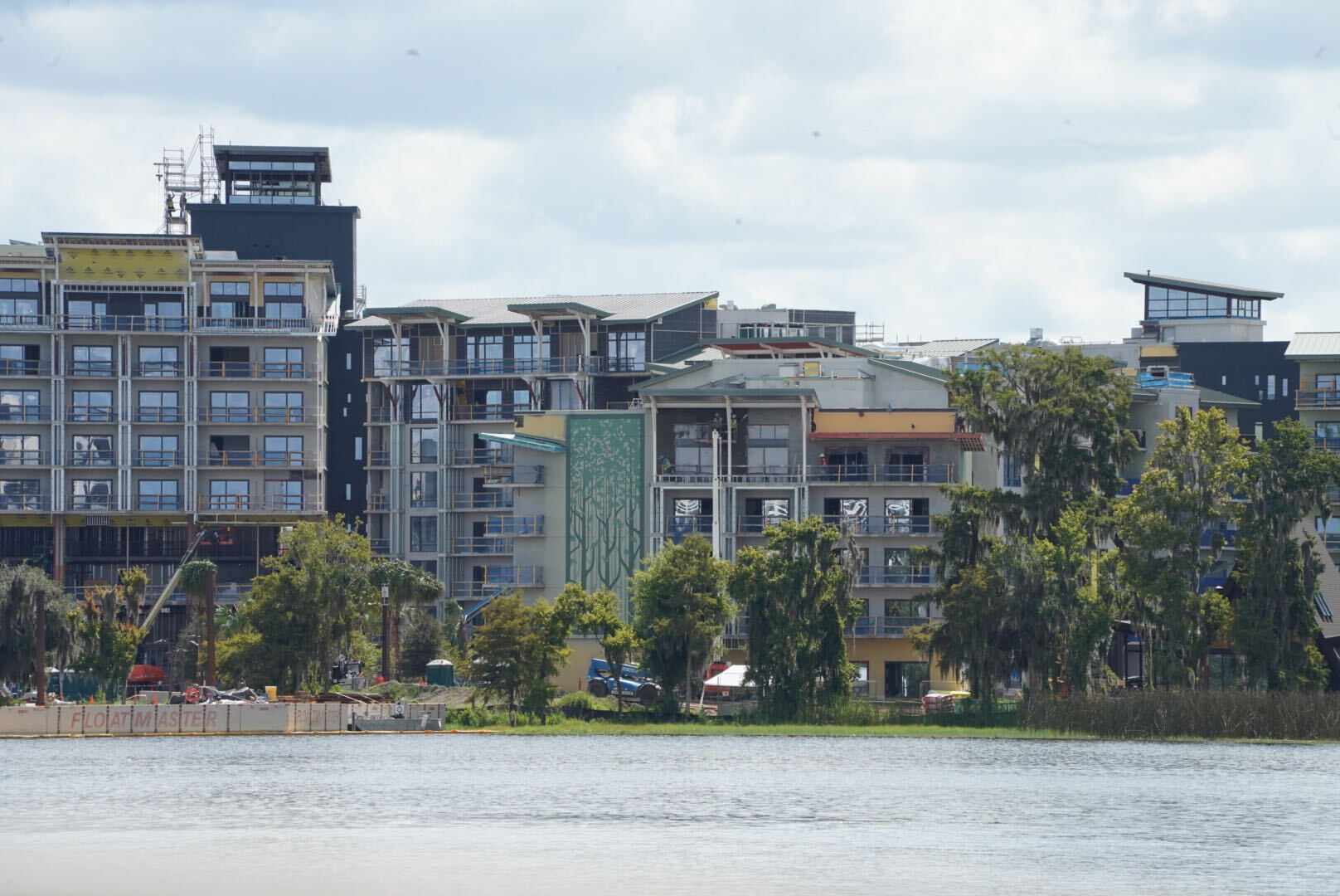 Disney’s Lakeshore Lodge continues to take shape along Bay Lake between Disney’s Wilderness Lodge and Disney’s Fort Wilderness Resort & Campground.
