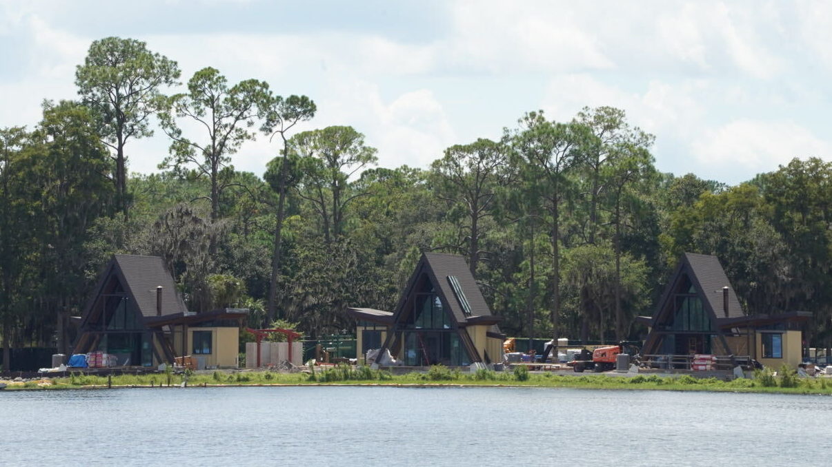 Disney’s Lakeshore Lodge continues to take shape along Bay Lake between Disney’s Wilderness Lodge and Disney’s Fort Wilderness Resort & Campground.