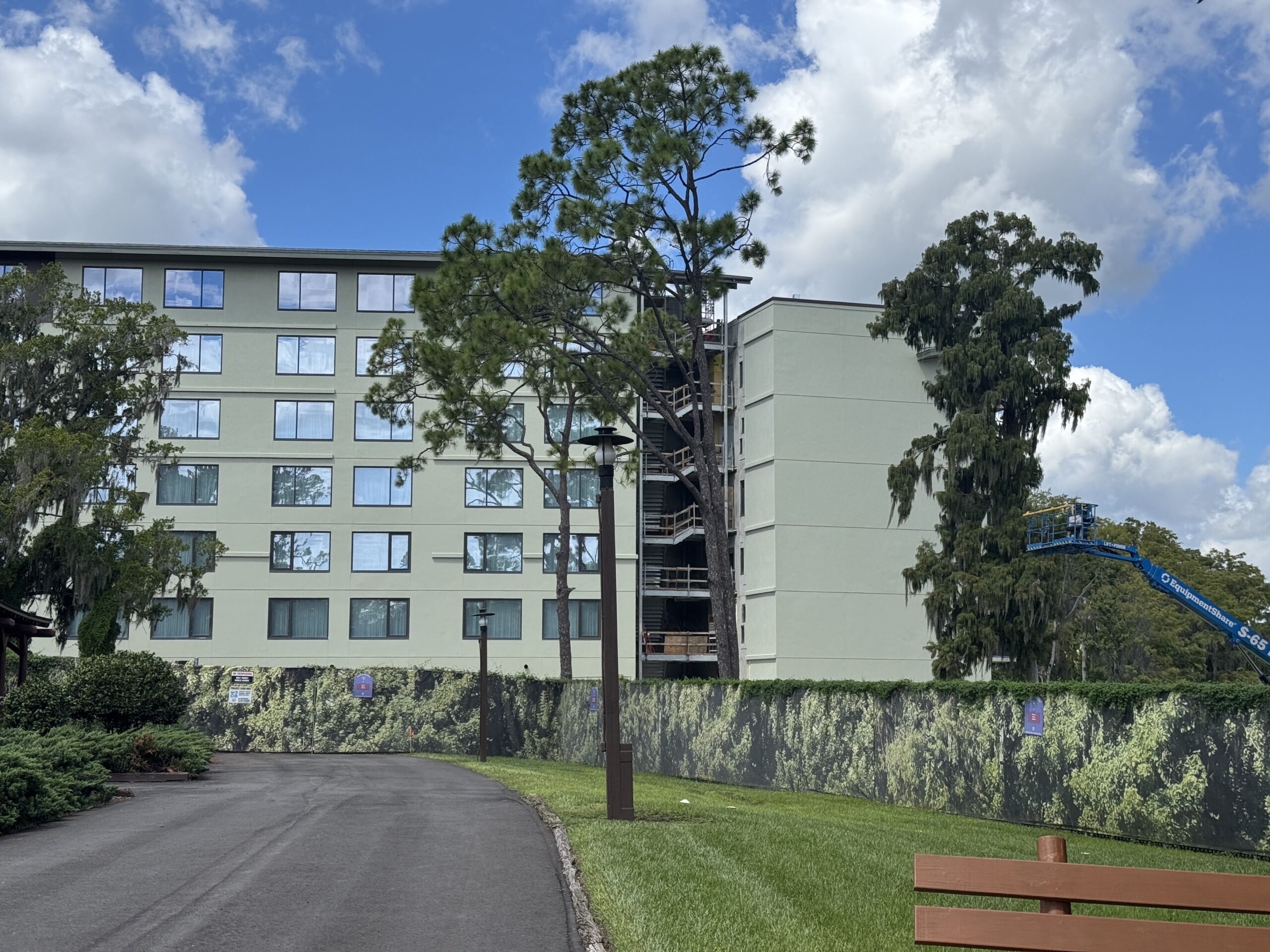 Disney’s Lakeshore Lodge continues to take shape along Bay Lake between Disney’s Wilderness Lodge and Disney’s Fort Wilderness Resort & Campground.