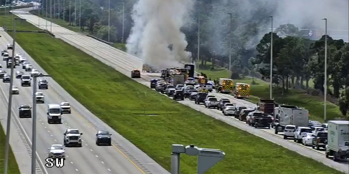 Lanes reopen after vehicle fire on I-95 South in Martin County