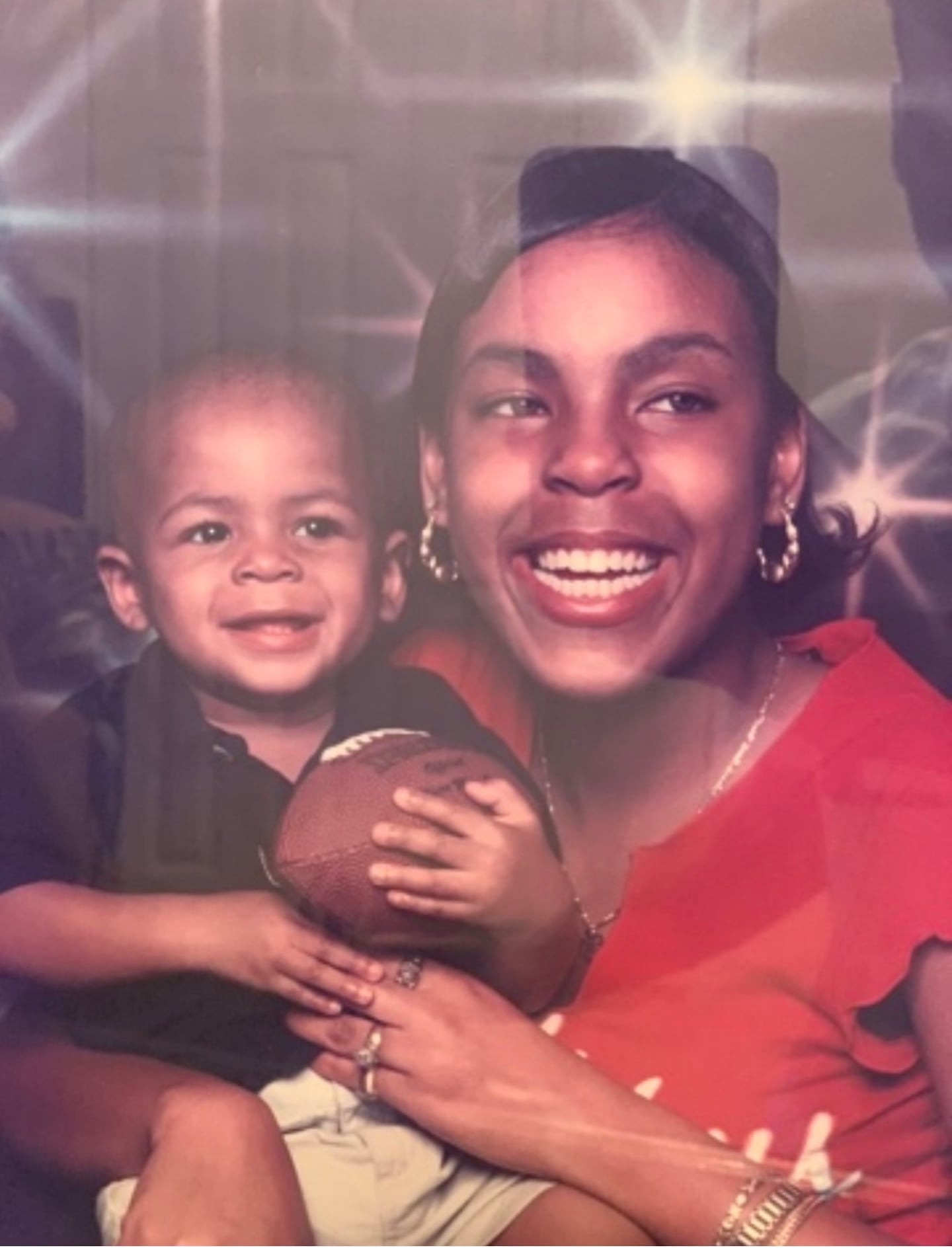 Angie Oxendine with her son, DeMario Douglas, who was born in Jacksonville, Fla., and raised to be a football player who now plays receiver for the Patriots.