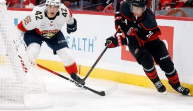 Gustav Forsling scores with 4.3 seconds left in OT to give Florida Panthers a 1-0 win over Carolina