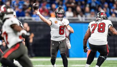Baker Mayfield leaves game after writhing in pain on turf in Tampa Bay when thumb on throwing hand injured