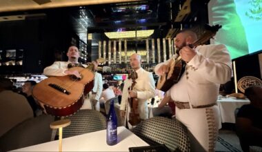 Mariachi band performing inside a Mexican restaurant in Miami