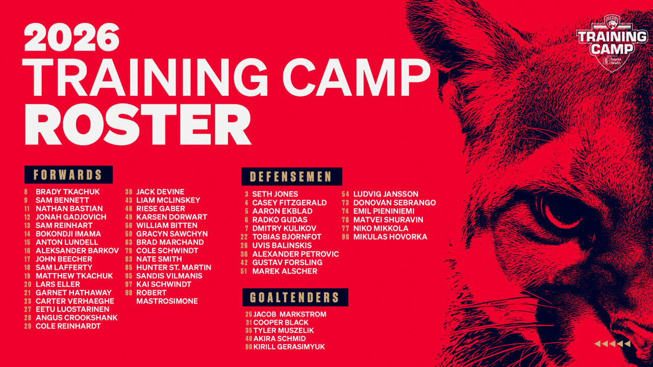 Florida Panthers Announce 2026-27 Training Camp Roster Presented by Baptist Health