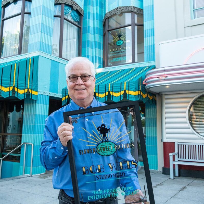 Former Walt Disney Imagineering President Bob Weis receives a commemorative window at Disney's Hollywood Studios